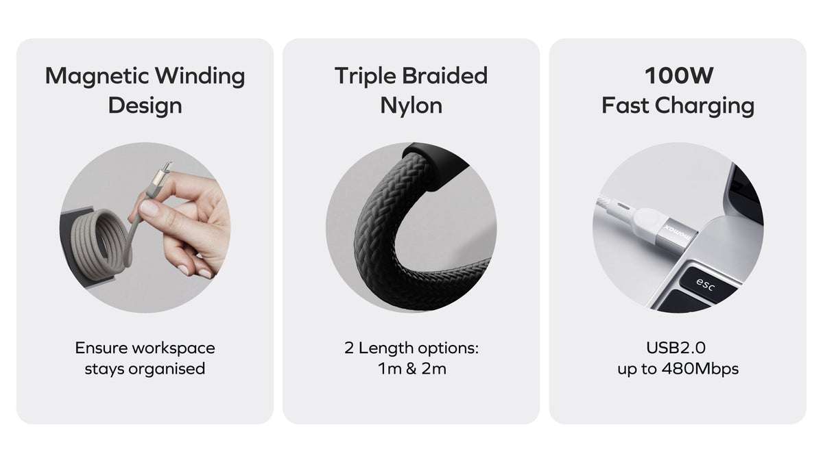 Momax mag link 100W USB-C to USB-C Magnetic cable