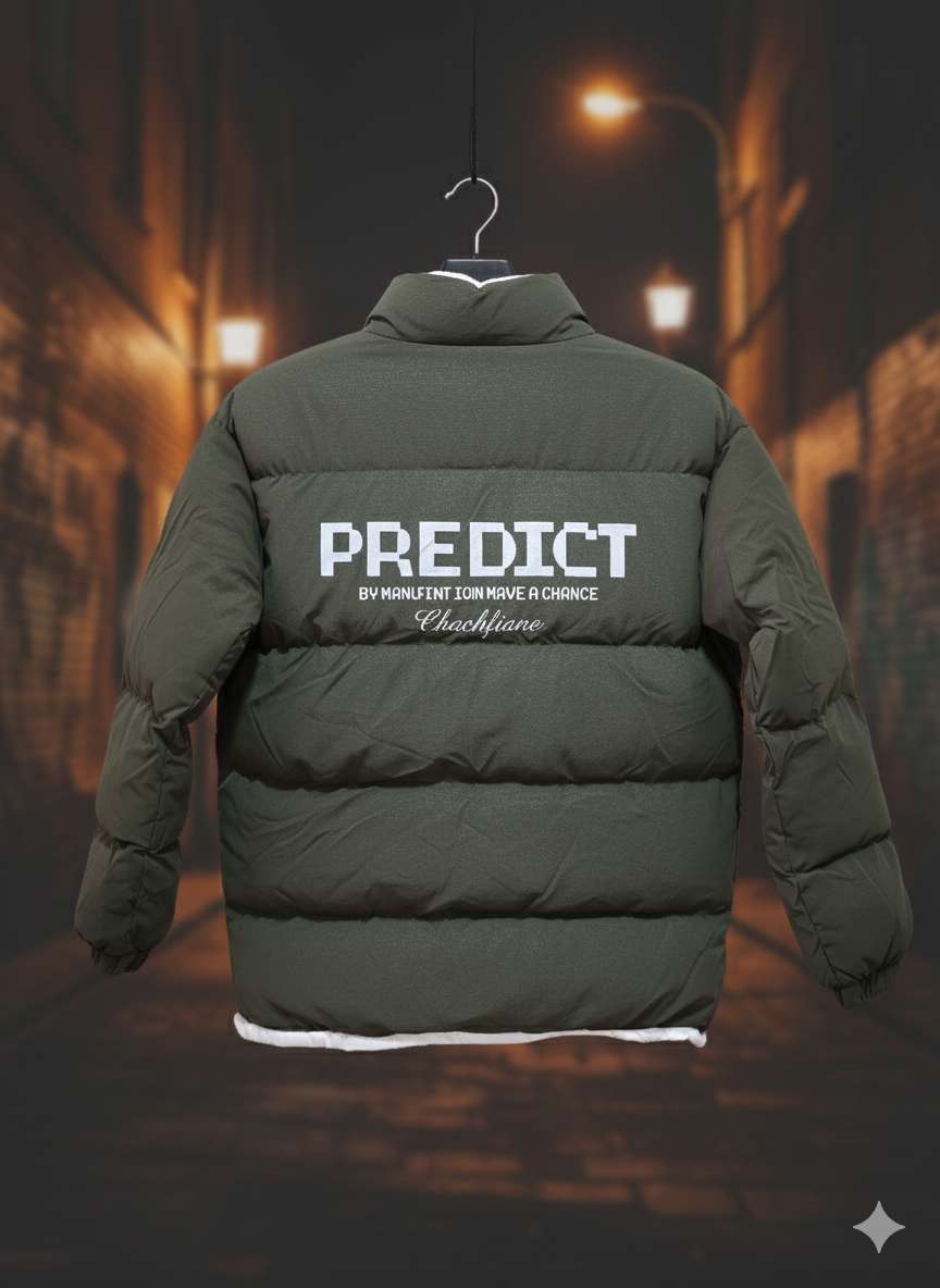 جاكيت بافر PREDICT أخضر عسكري - قصة Oversize