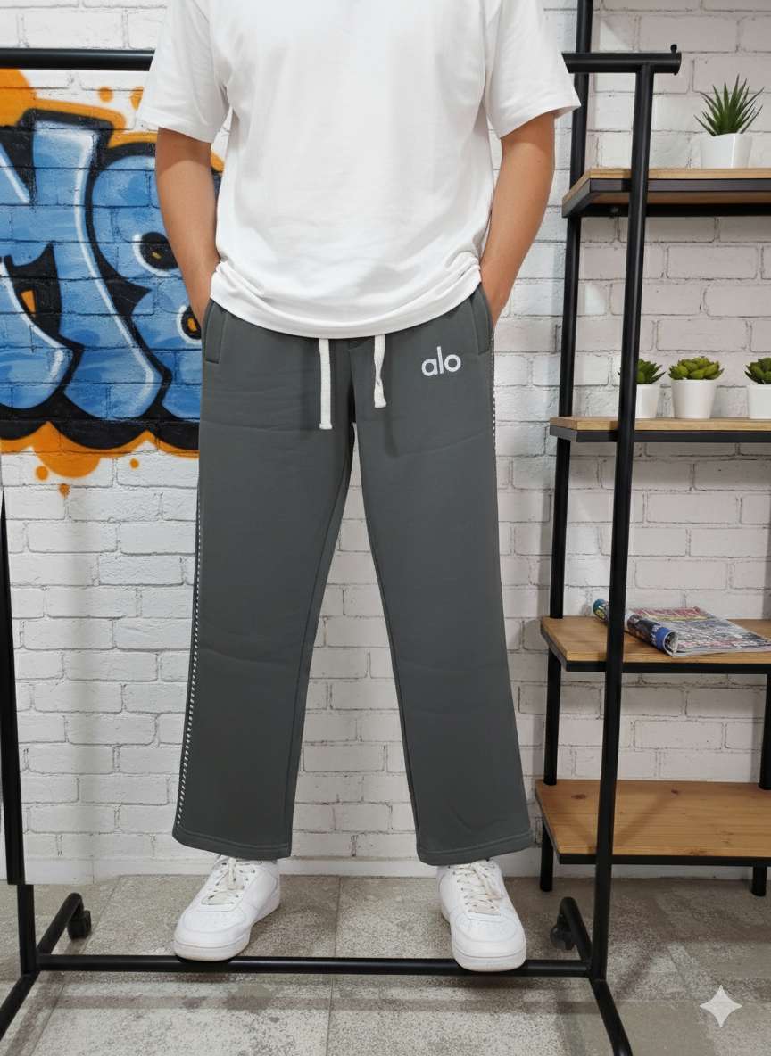 بنطلون Wide Leg سويت بانتس - لون فحمي Charcoal