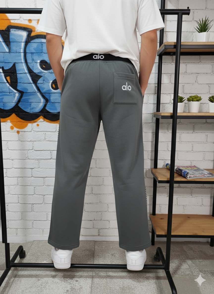 بنطلون Wide Leg سويت بانتس - لون فحمي Charcoal