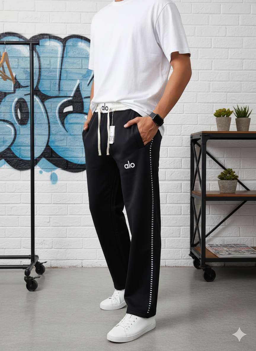 بنطلون Wide Leg سويت بانتس - أسود كلاسيك