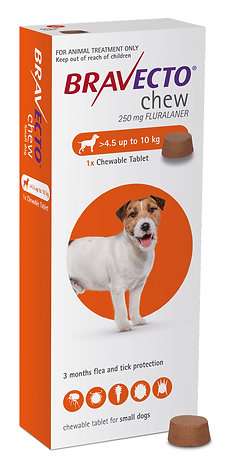 Bravecto 250 mg 4.5-10 kg 1 Tablet
