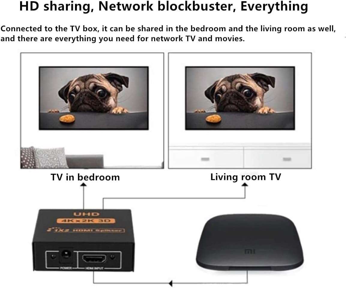 موزع HDMI يدعم 2 مخرج 1080 بيكسل يدعم التلفزيونات و الشاشات