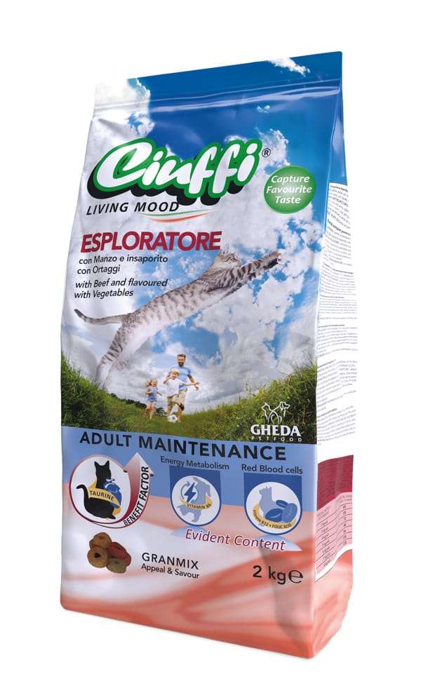 Ciuffi Cat Manzo دراي فود للقطط البالغة- 15Kg