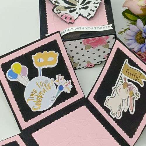 Handmade Butterfly Birthday Explosion Box and Photo Album