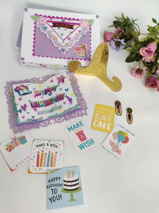 Handmade Happy Birthday Open Book  3 Layers
