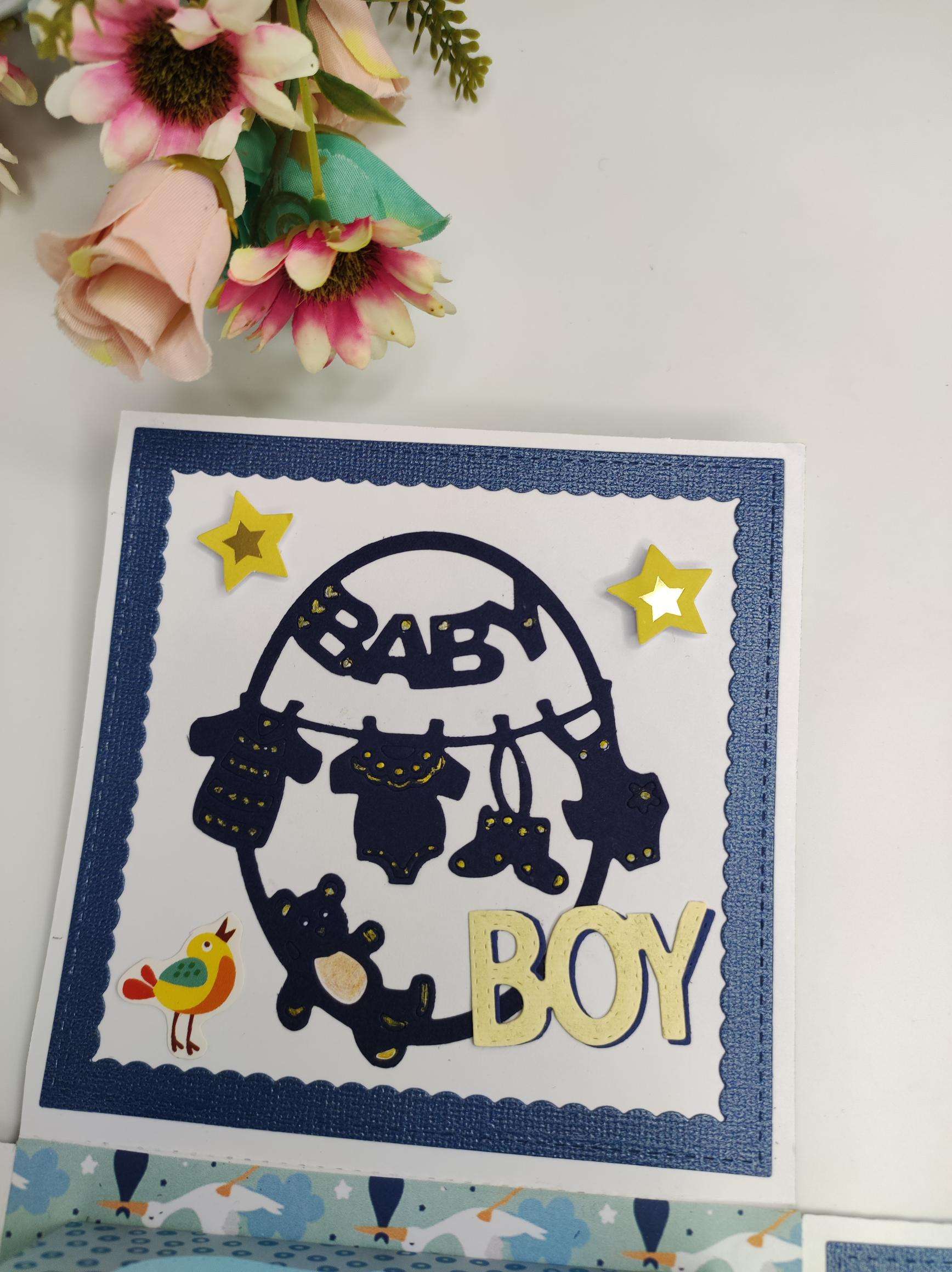 Handmade Baby Boy Explosion Box 2 Layers