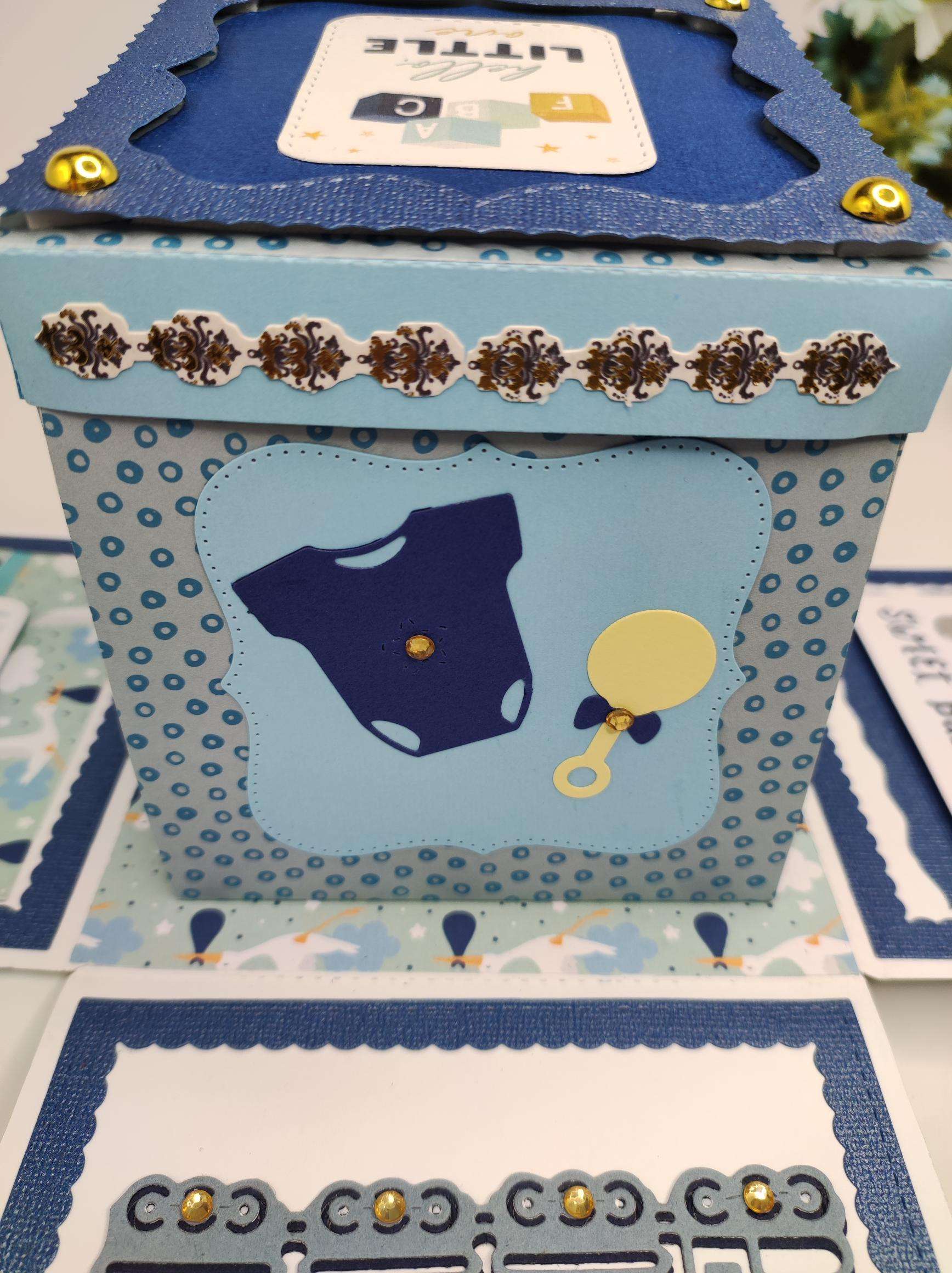 Handmade Baby Boy Explosion Box 2 Layers