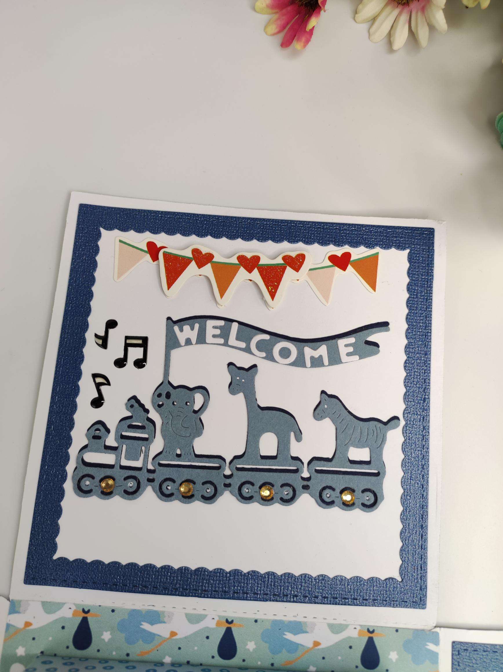 Handmade Baby Boy Explosion Box 2 Layers