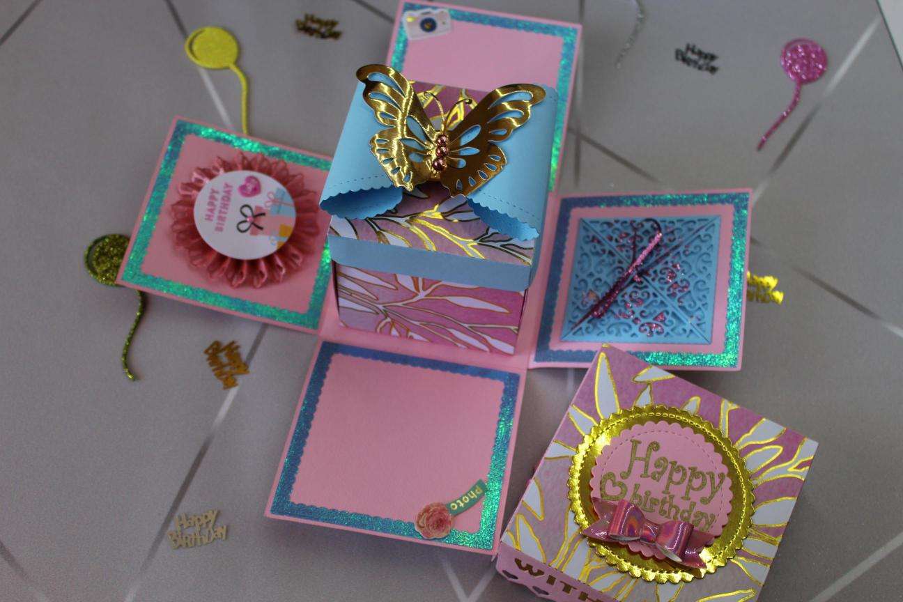 Handmade Birthday Explosion Box  2 Layers