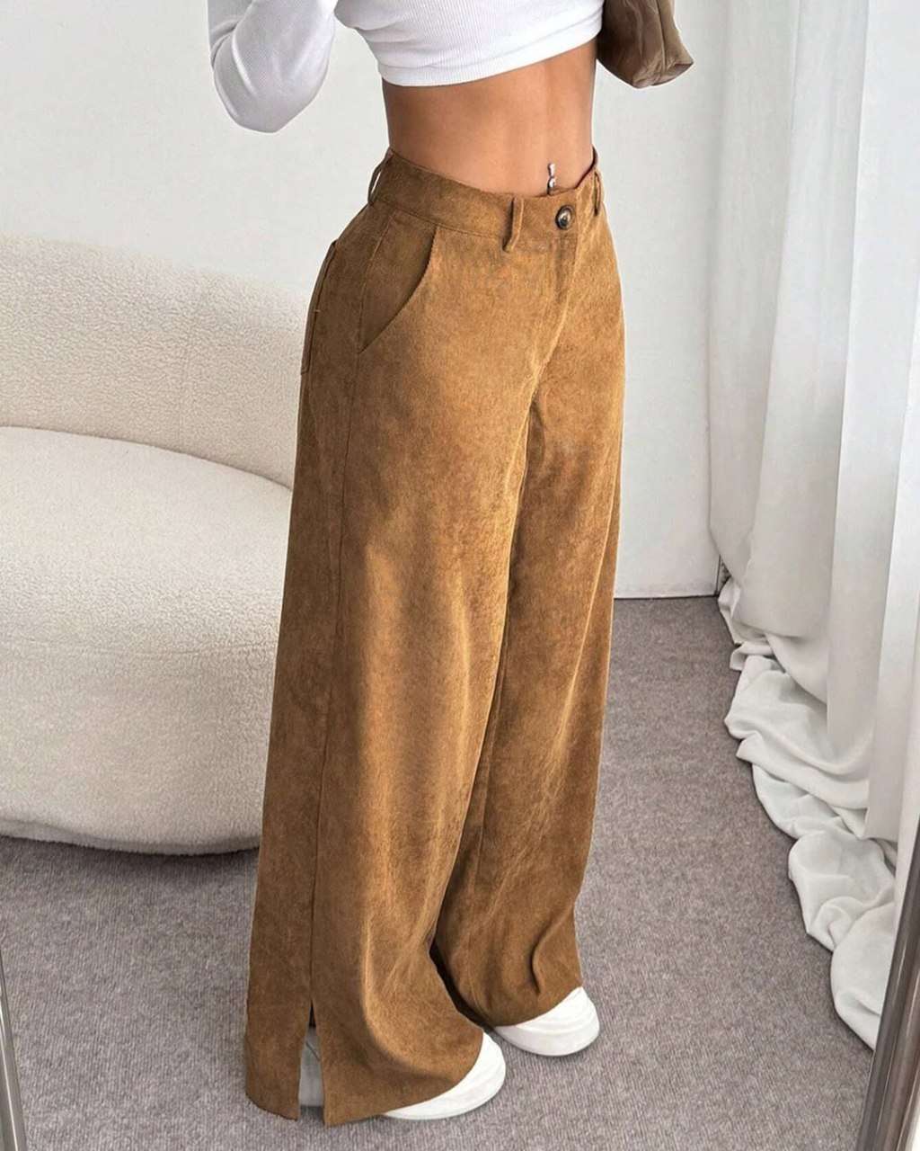 بنطلون  قطيفه مضلع