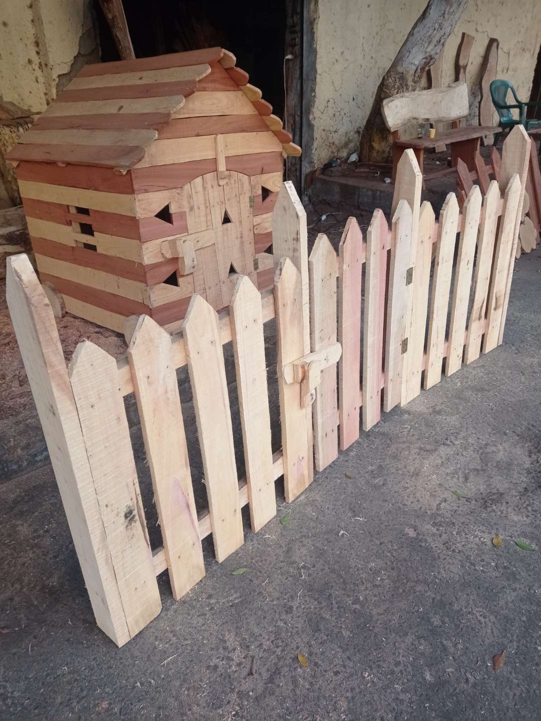 Wooden fences for gardens villas and kids areas