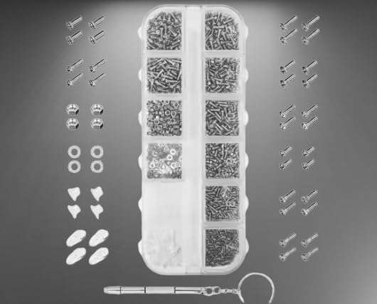 مجموعة إصلاح النظارات (600 قطعة) - براغي دقيقة-B0G1T5FBB2