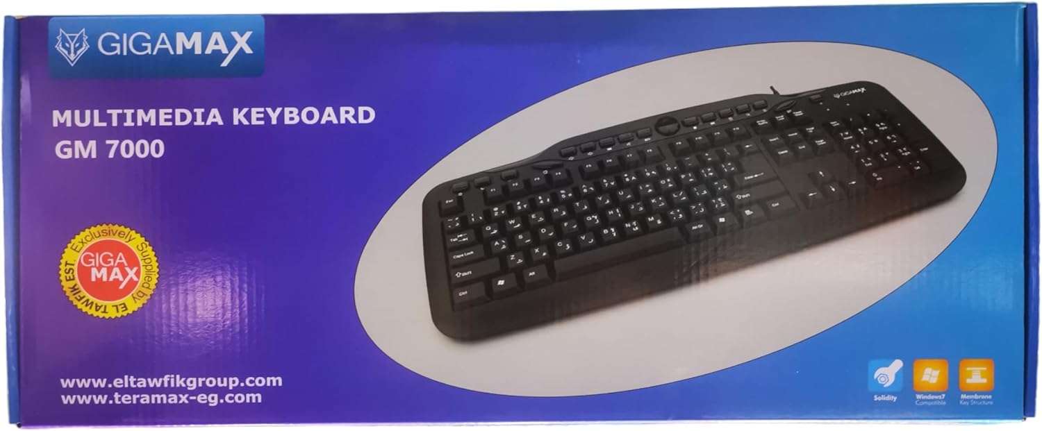 لوحة مفاتيح وسائط متعددة GM-7000 من جيجاماكس - USB سلكي