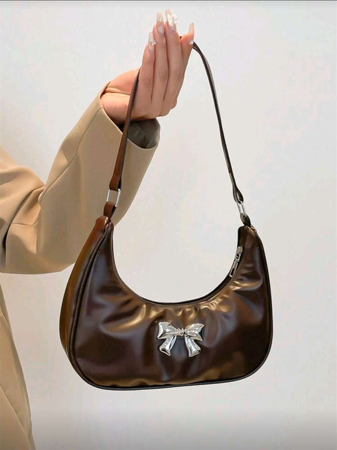 شنطة كتف جلد بني من شي ان فوري ـ Shein bag