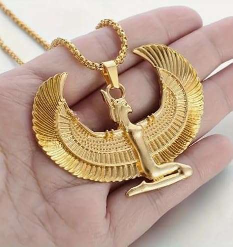 قلادة على شكل أجنحة إلهة مصرية قديمة، مجوهرات-B0G4JYJCFK