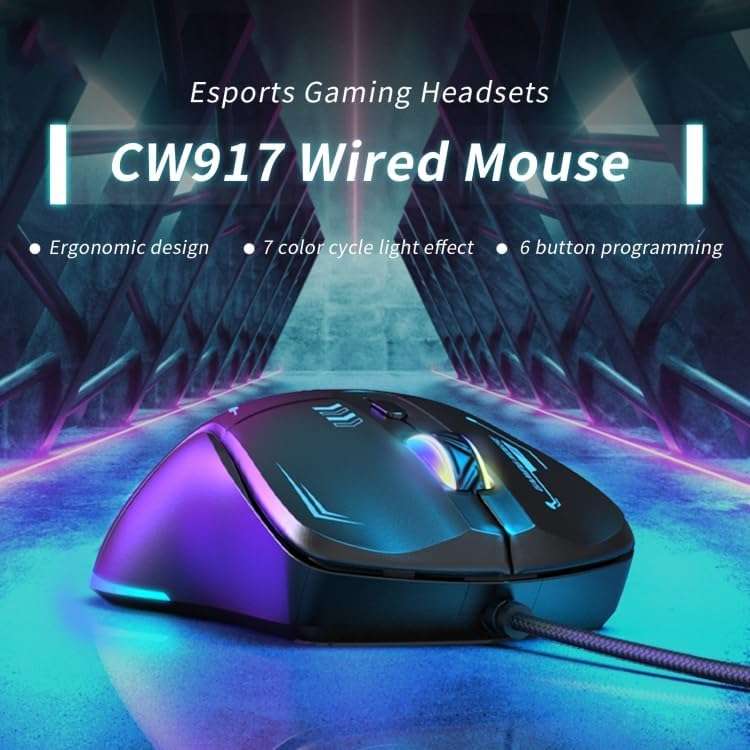 ماوس ألعاب سلكي بتصميم مريح واستجابة فائقة ONIKUMA CW917 اسود