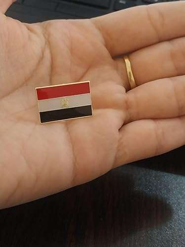 دبوس شارة علم مصر مطلي بالمينا على شكل علم B0G5K3PCV6