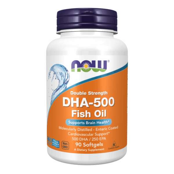 DHA حمض 500، بالقوة المضاعفة، 90 كبسولة