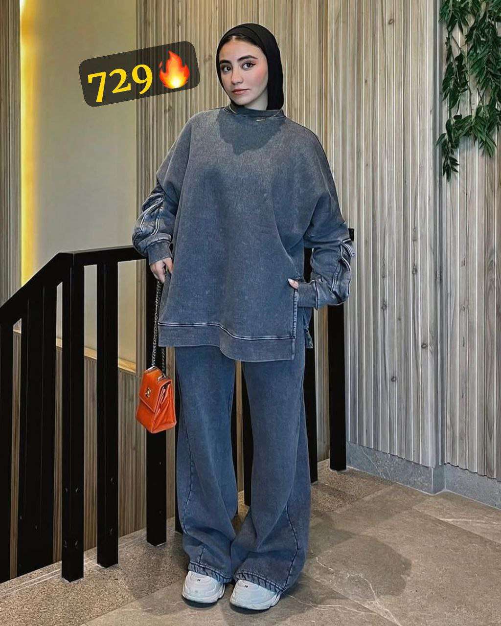ترنج جيب على الكم ورجل البنطلون وايد ليج