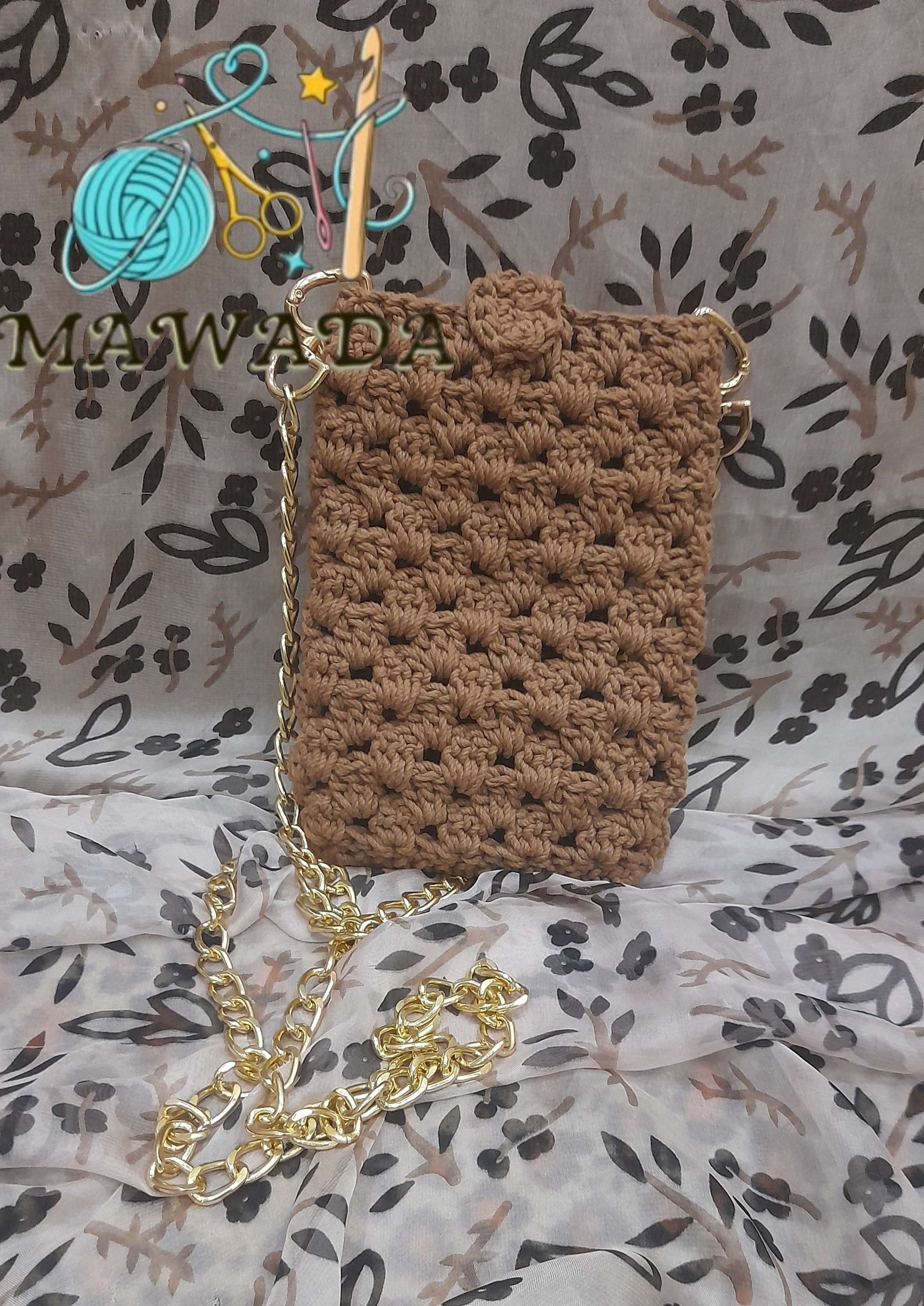 شنطه كروشيه للفون