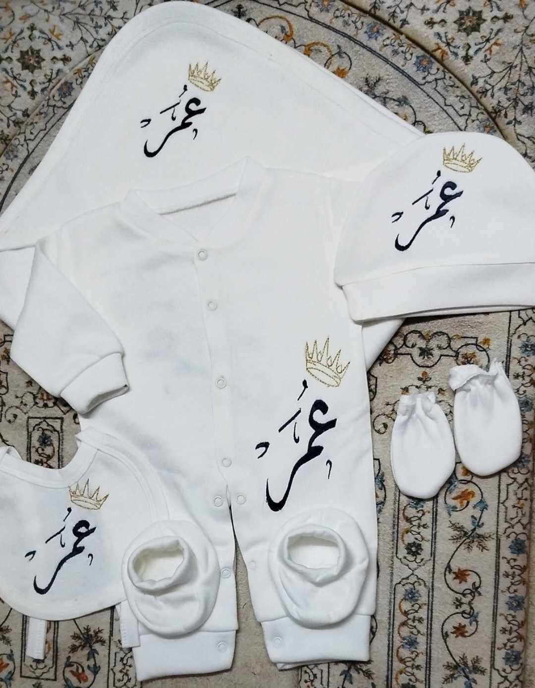 طقم سالوبيت بيبي 6 قطع مطرزه للاولاد والبنات