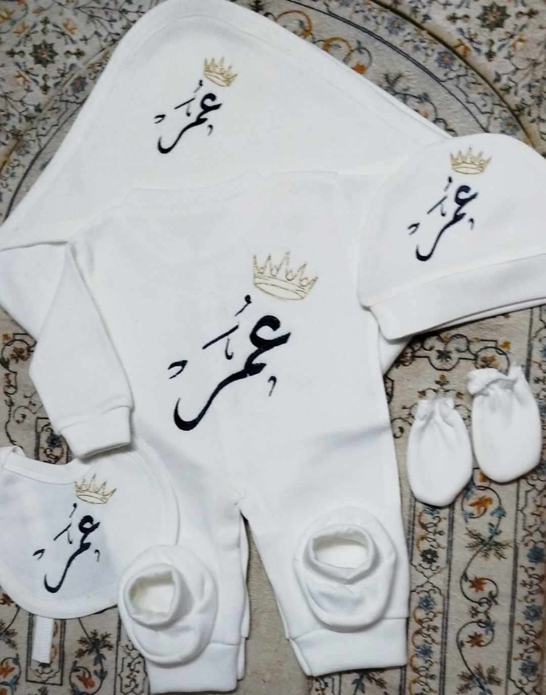 طقم سالوبيت بيبي 6 قطع مطرزه للاولاد والبنات