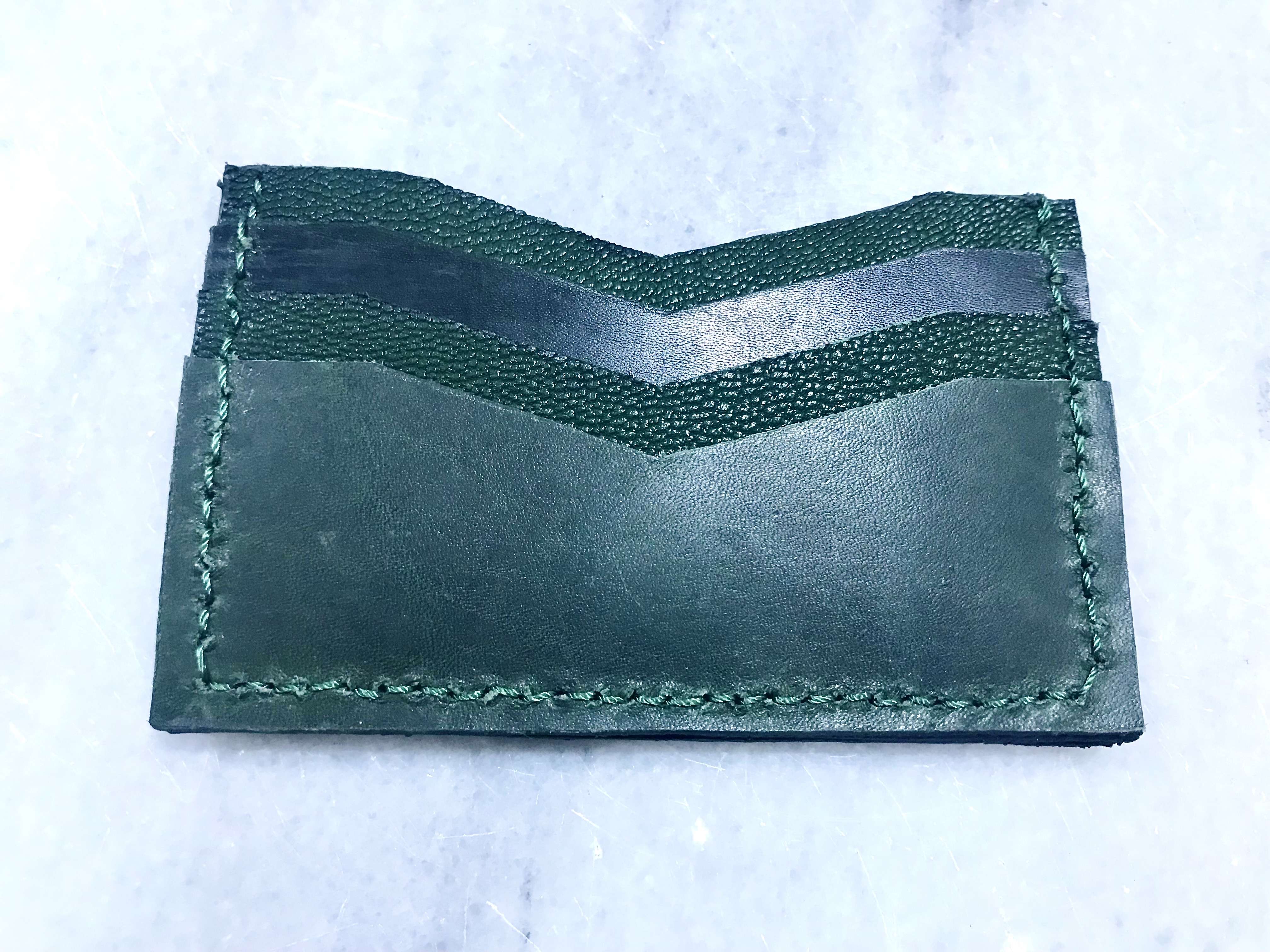 حافظة كروت جلد طبيعي صناعة يدوية AMY Genuine Leather Card Holder