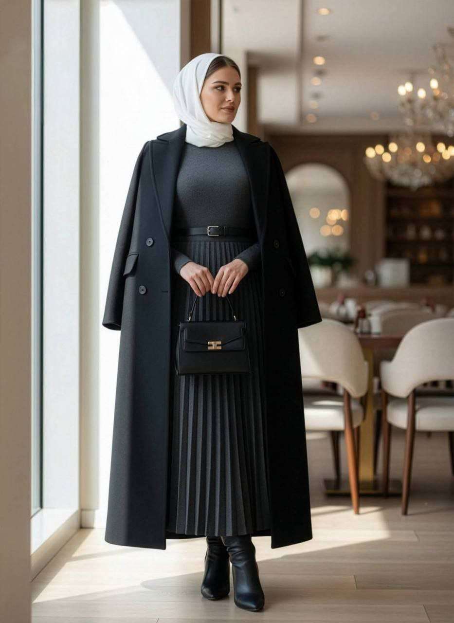 الموديل طقم تلات قطع بلور طويل جوخ كم ثلاث زرار اتنين جيب جيبه بلسيه
