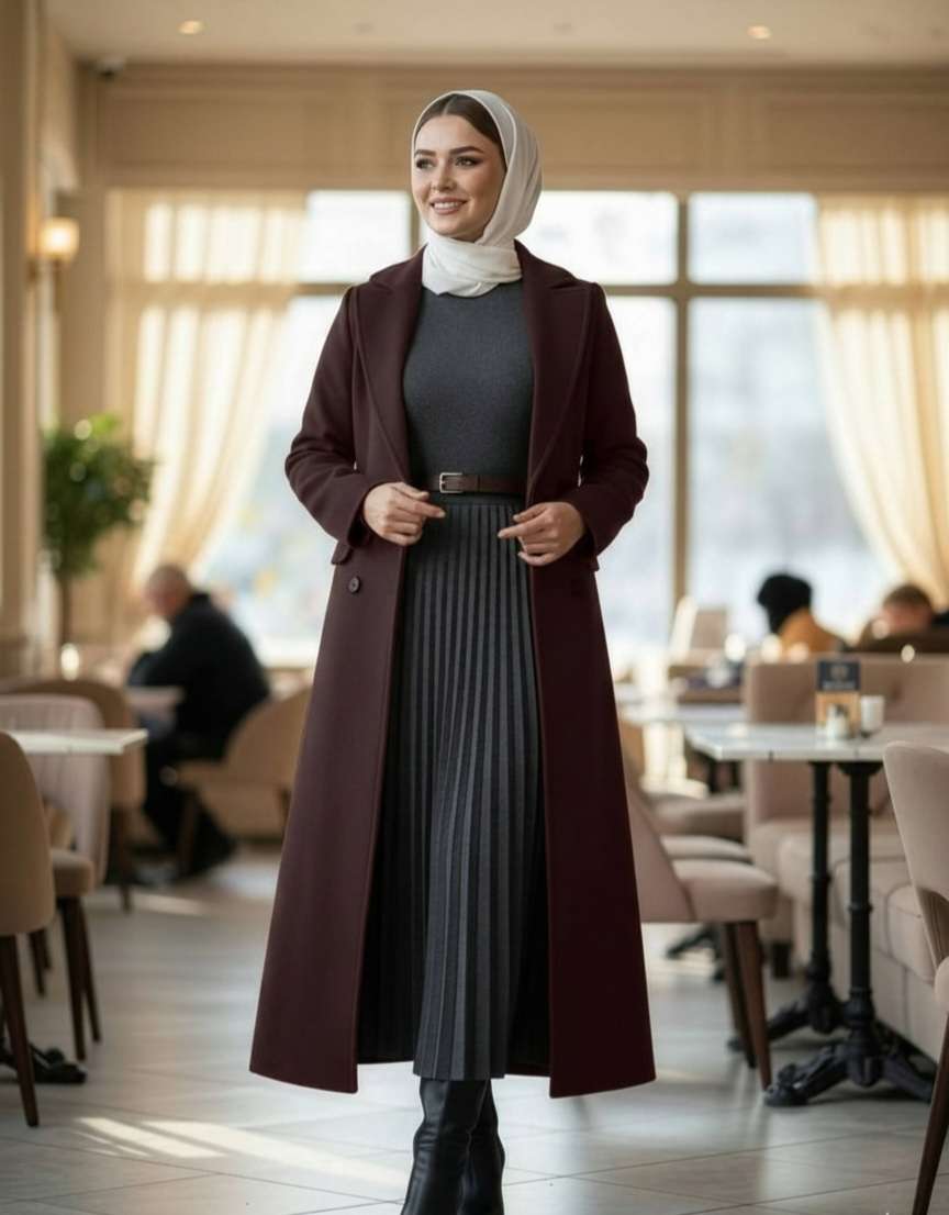 الموديل طقم تلات قطع بلور طويل جوخ كم ثلاث زرار اتنين جيب جيبه بلسيه