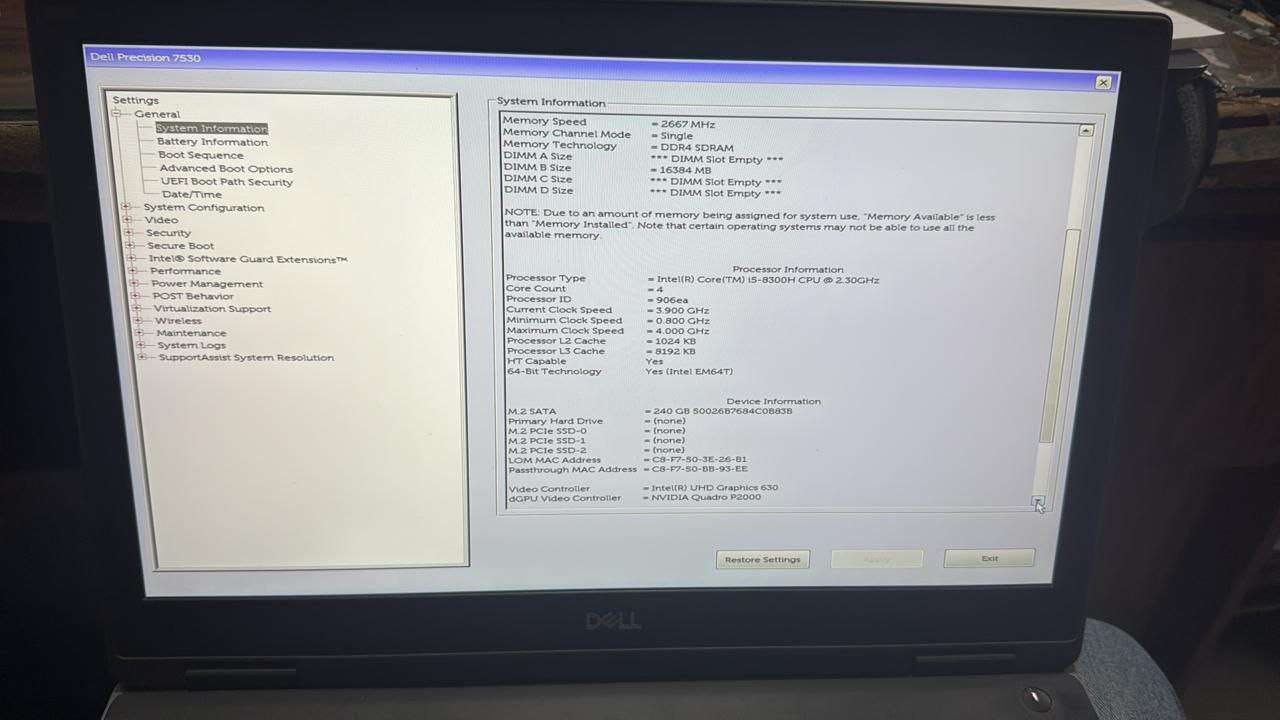 Dell precision 7530