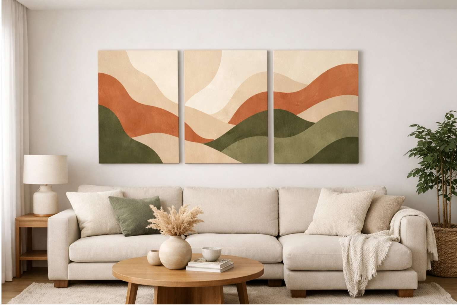 جداريات بألوان دافئة رسم بوهيمي