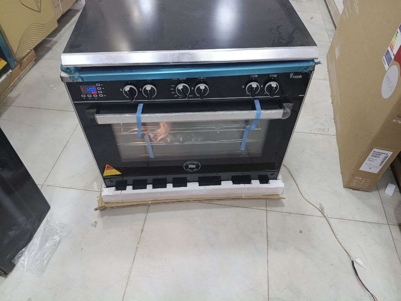 بوتاجاز اي كوك سَمارتخمسة شعلة مقاس 60x90استانلس كاملحوامل زهر