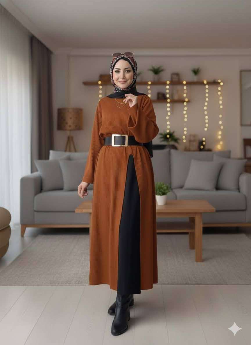 تونيك + 3قطع  جيبه وحزام ومعصم تحفه