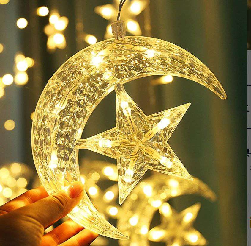 حبل نور هلال ونجمه رمضان كريم
