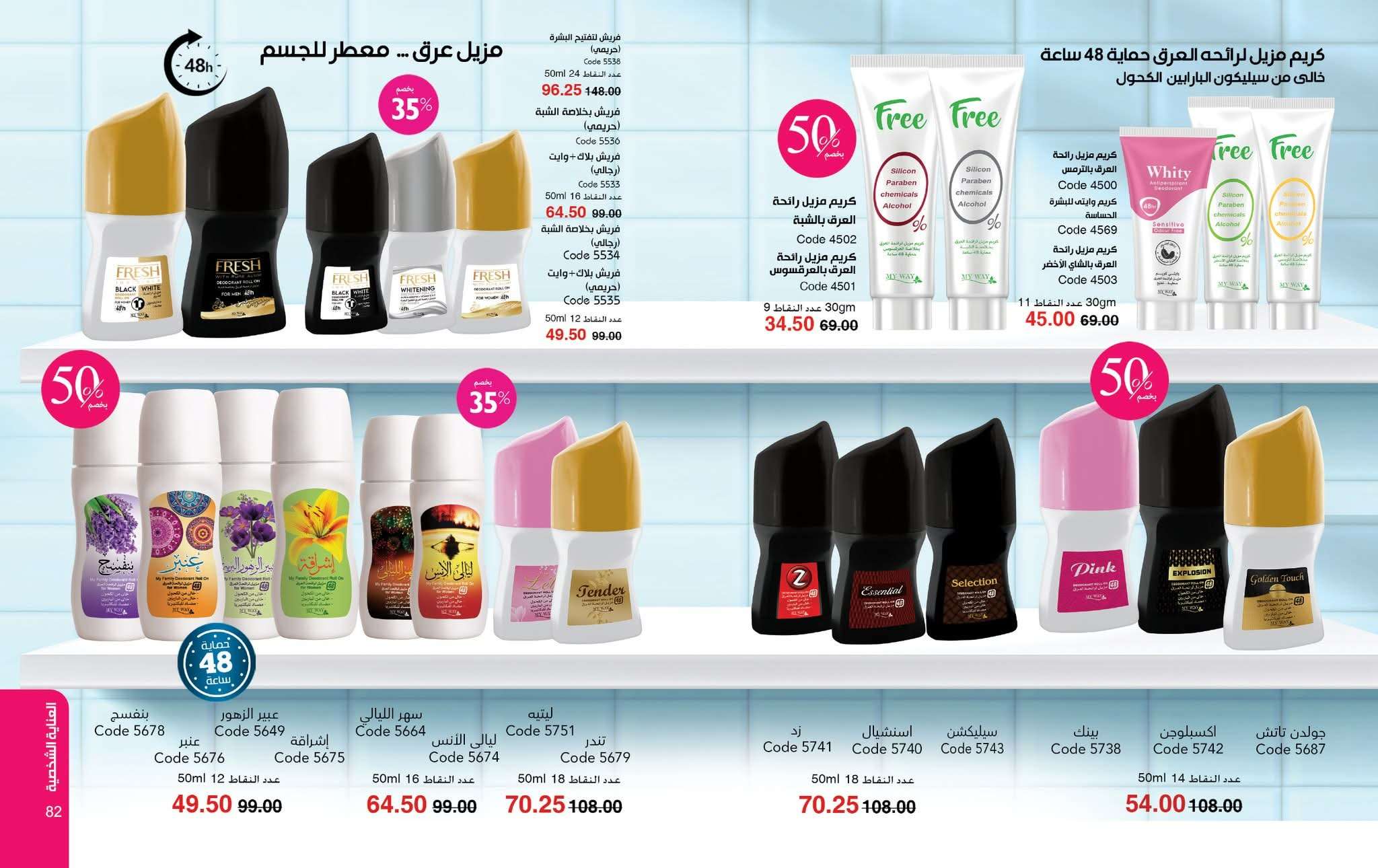 مزيلات العرق بأنواعها