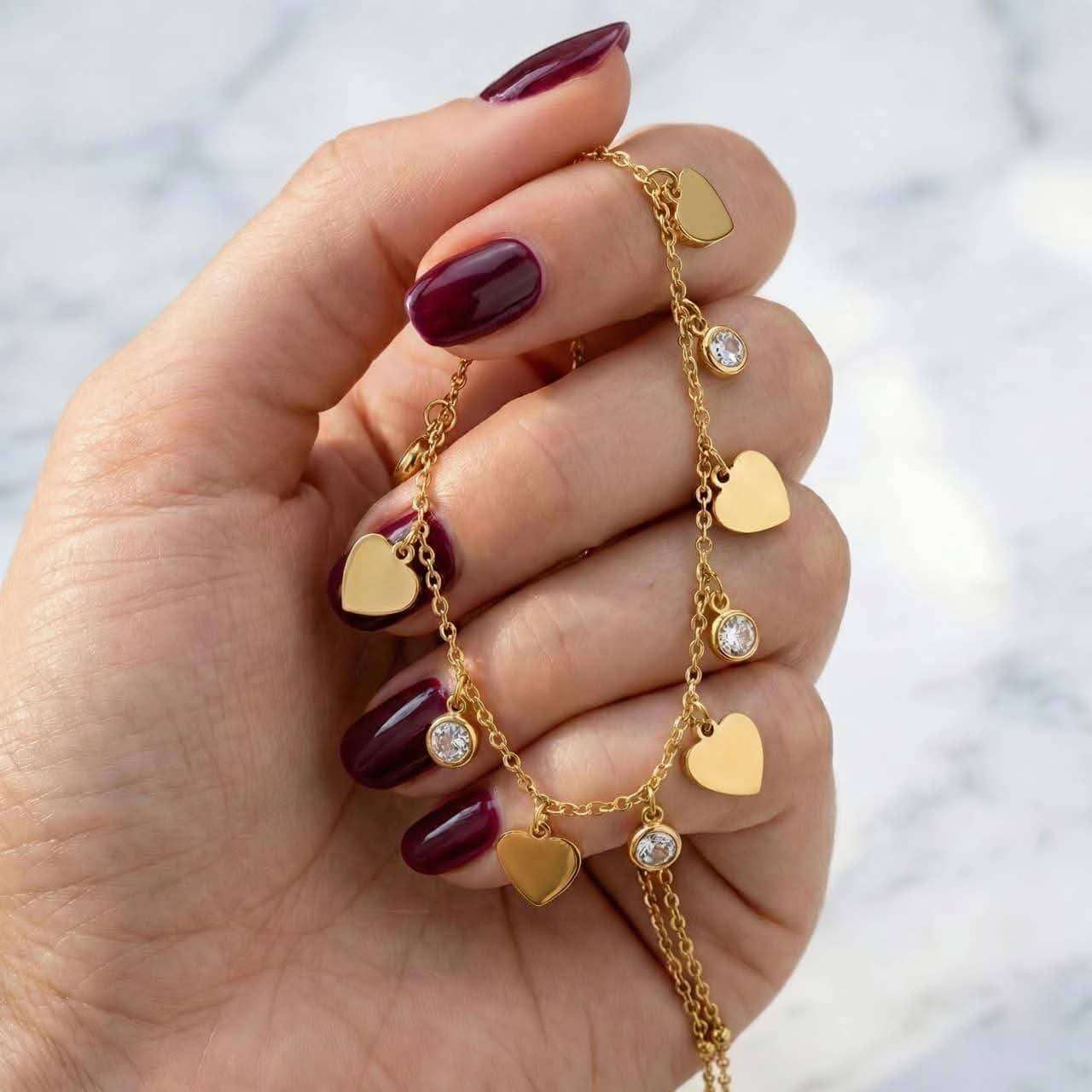 مجموعة أنيقة من السلاسل مطلية بالذهب عيار 18