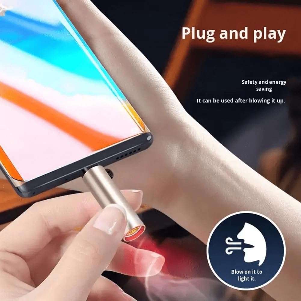 ولاعة كهربائية بمنفذ USB-C، سهلة الاستخدام ومقاومة للرياح-B0GS44NTJ3