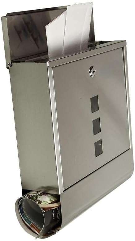 وصندوق بريد بقفل عمودي 34 × 32 × 11 سم،B0GRR948VG