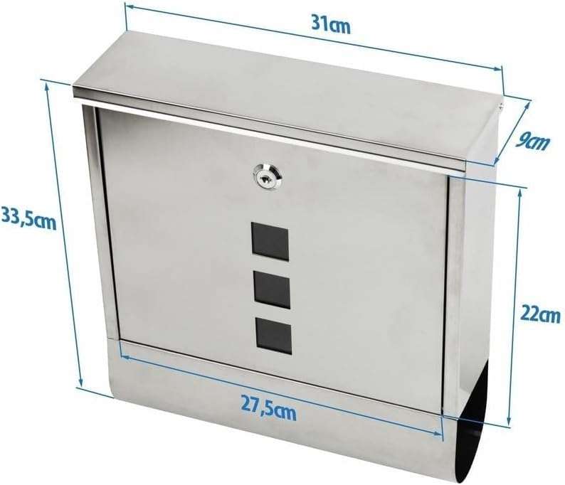 وصندوق بريد بقفل عمودي 34 × 32 × 11 سم،B0GRR948VG