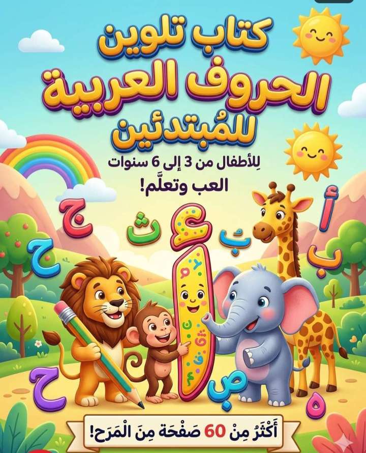 كتاب تلوين الحروف العربيه للاطفال