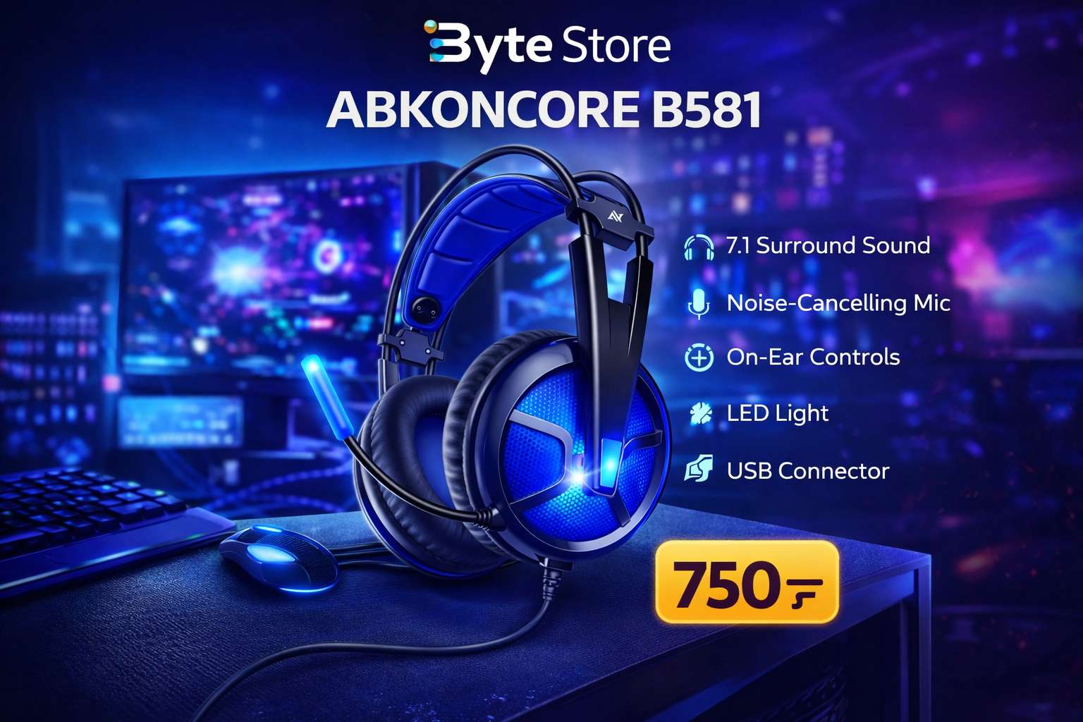 ABKONCORE B581 Gaming Headset | سيزما
