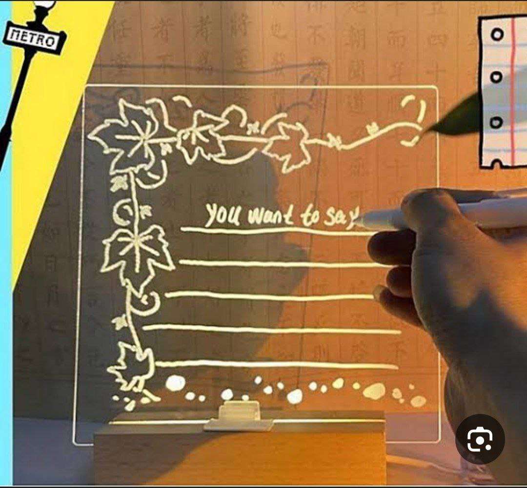 سبورة ليد مضيئة للرسم والكتابة20*30