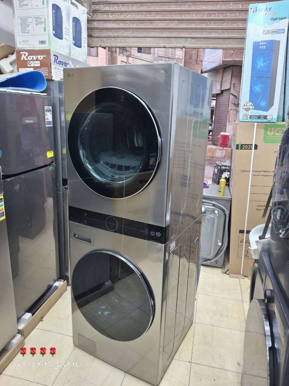LG Wash Tower FWT2116SS د 21kg Wash  16kg Dry  Silver Stainlessغسالة
