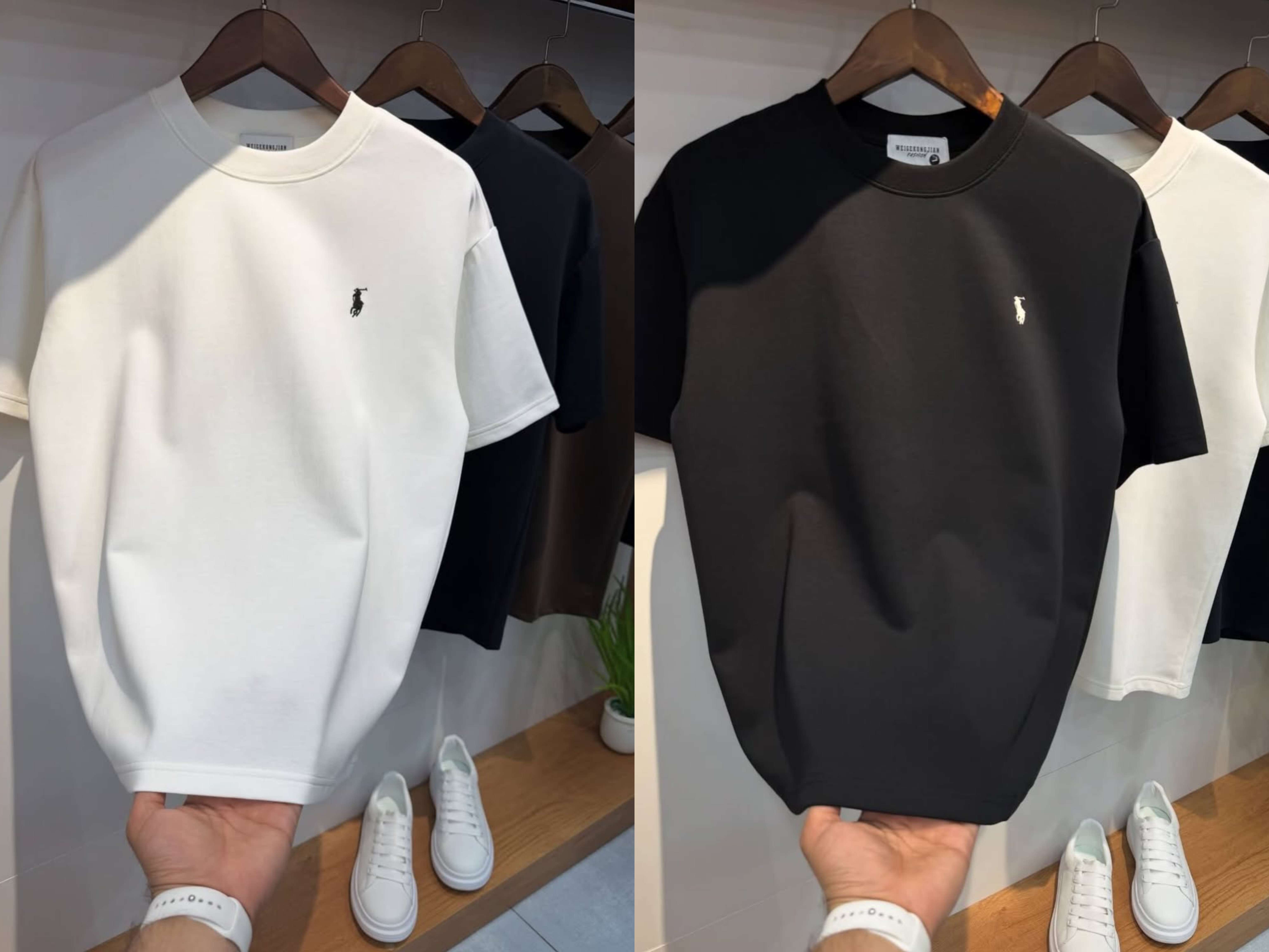 تيشرت polo simple خامه أنترلوك قطن صافي