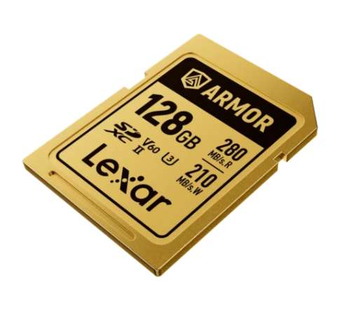 بطاقة Lexar ARMOR Gold 128GB - سرعة 280MB وتصوير 6K احترافي