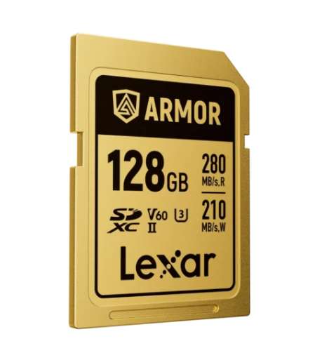 بطاقة Lexar ARMOR Gold 128GB - سرعة 280MB وتصوير 6K احترافي