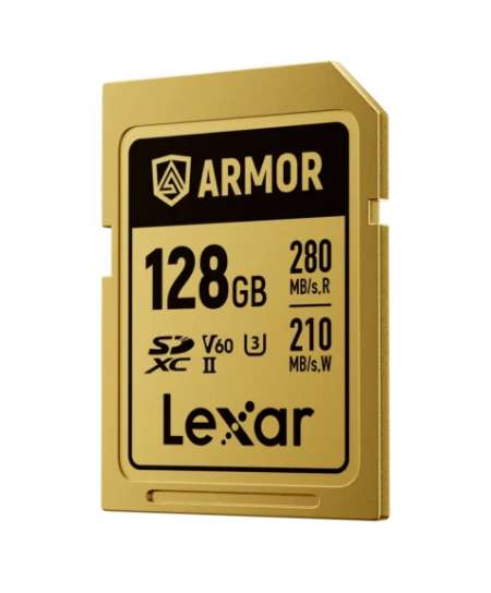 بطاقة Lexar ARMOR Gold 128GB - سرعة 280MB وتصوير 6K احترافي