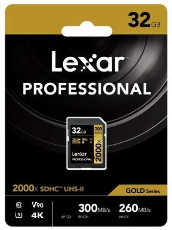 بطاقة Lexar Professional 2000x 32GB - سرعة 300MB وتصوير 4K