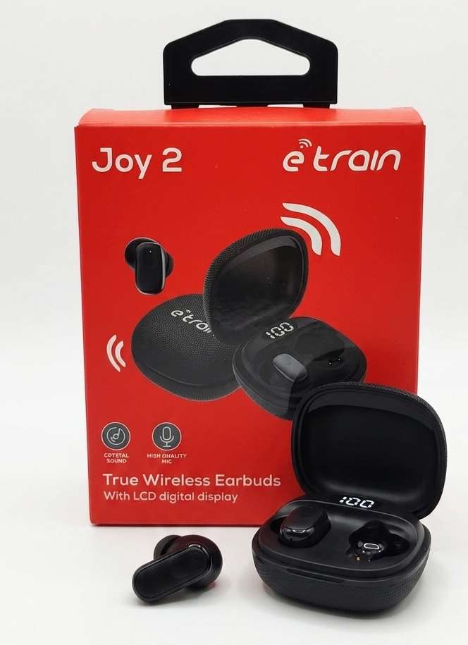 سماعة etrain Joy 2 اللاسلكية بشاشة رقمية وصوت نقي بطارية تدوم 6 ساعات